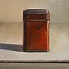 Stilleven met rood theeblikje, 16x16cm, 2009.