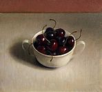 Stilleven met kersen, 30x33cm, 2009.