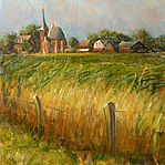 10 Juli 2006, Kerkje van Persingen. 40x40cm.