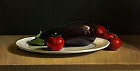 Stilleven met aubergine, 58x30cm, 2009.