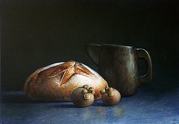 Stilleven met brood, 61x43cm, 2005.