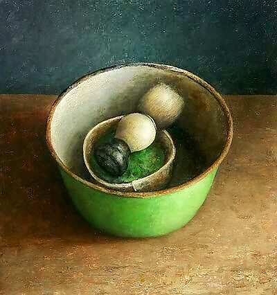 Stilleven met scheerzeep, 31x32cm, 2006. 
