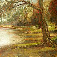 21 Juli 2006, Bisonbaai bij Nijmegen. 40x40cm.