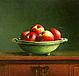 Stilleven met chinees kastje en frisse appelen, 60x60cm, 2006. (Customized artprint)