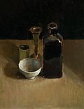 Stilleven met fles en vaasje, 65x45, 2009.