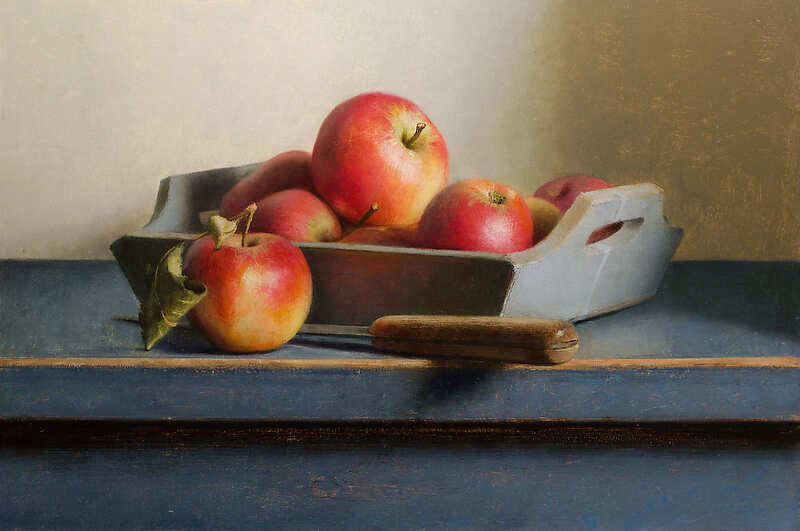 Painting: Appelstilleven met mes