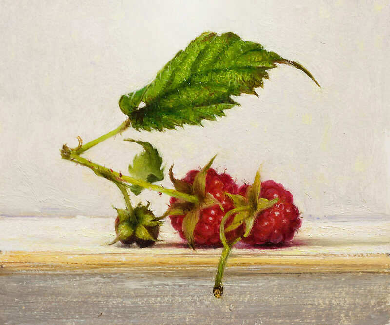 Painting: Stilleven met frambozen