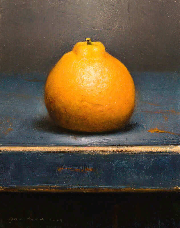 Painting: Klein stilleven met mandarijn