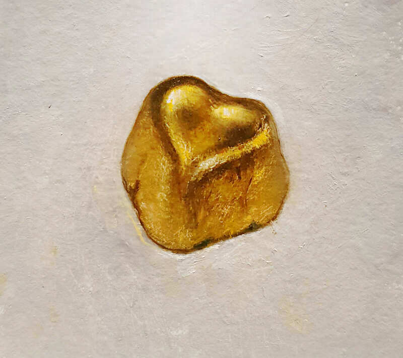 Painting: Stilleven met gouden hart.