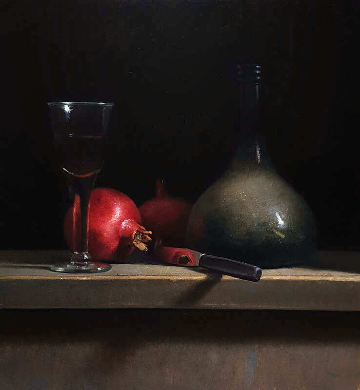 Painting: Stilleven met granaatappels.
