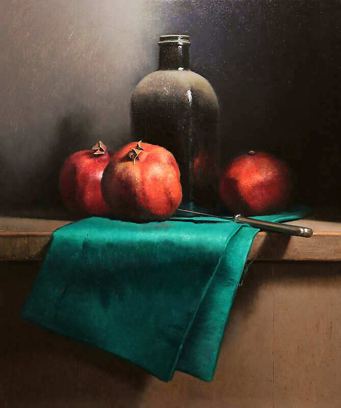Painting: Stilleven met granaatappels