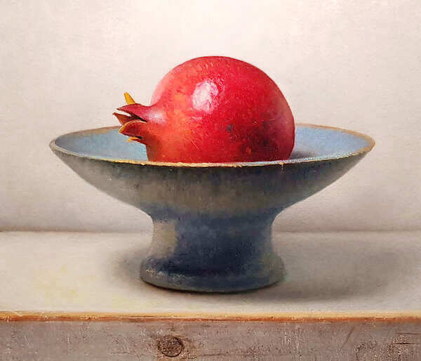 Painting: Stilleventje met granaatappel