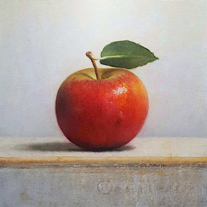 Painting: Stilleventje met appel