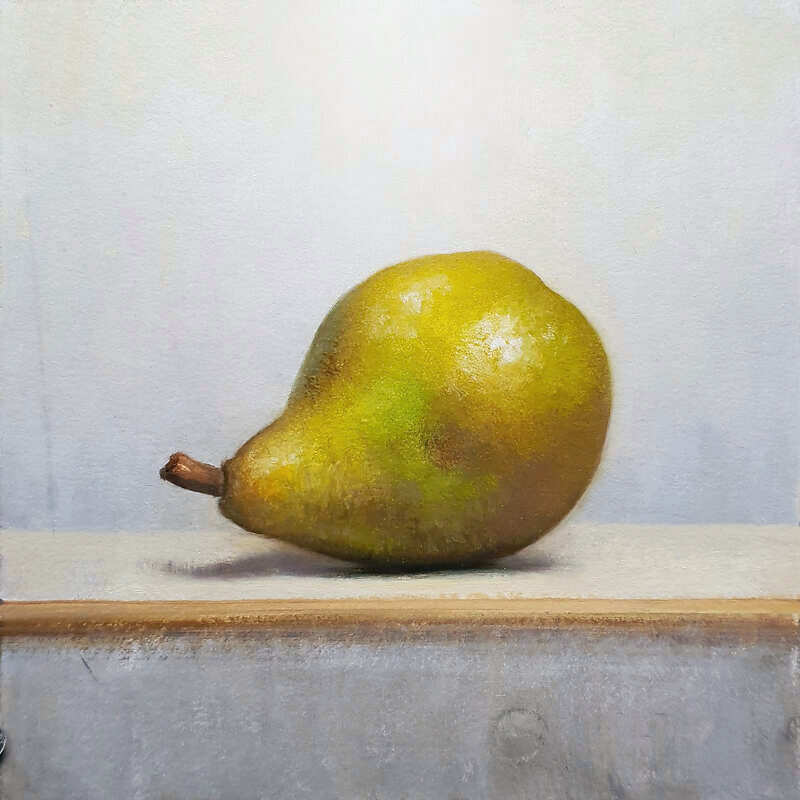 Painting: Stilleventje met peer