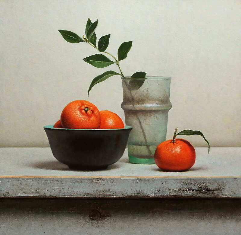 Painting: Stilleven mandarijnen