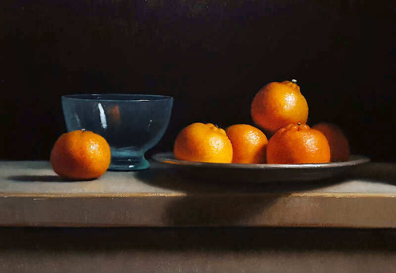 Painting: Stilleven met mandarijntjes.