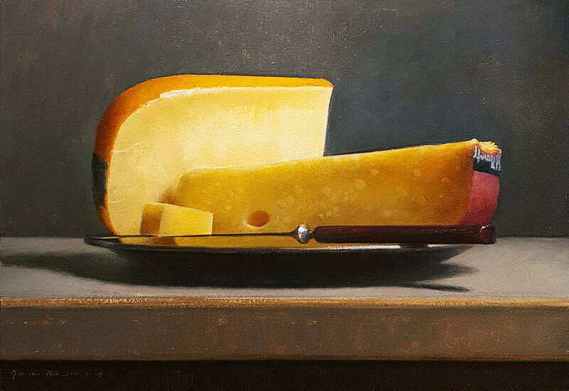 Painting: Stilleven met Amsterdam kaas