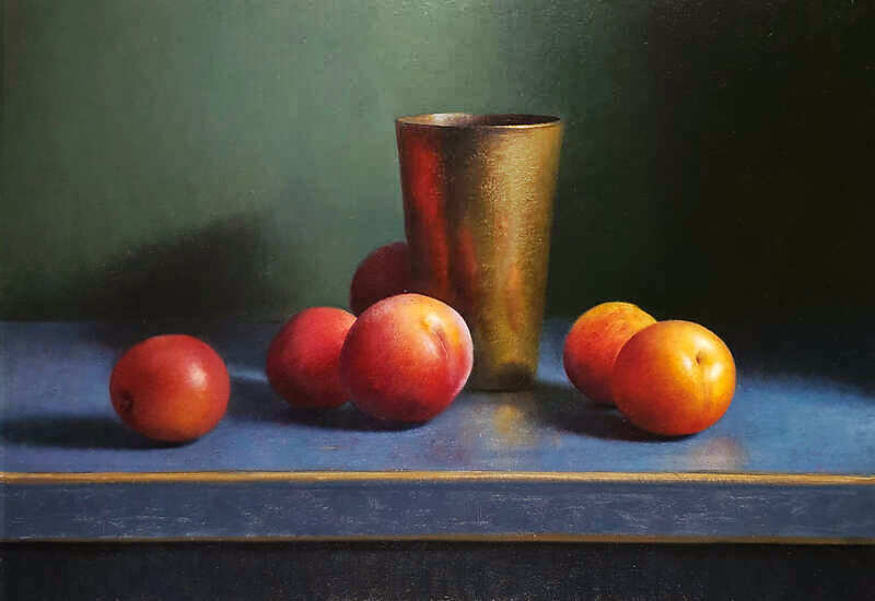 Painting: Stilleven met pruimen