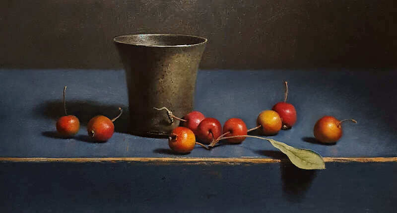 Painting: Stilleven met sierappeltjes