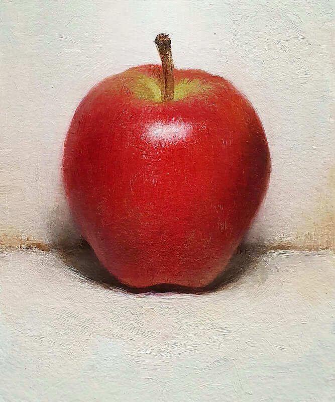 Painting: Stilleven met appeltje