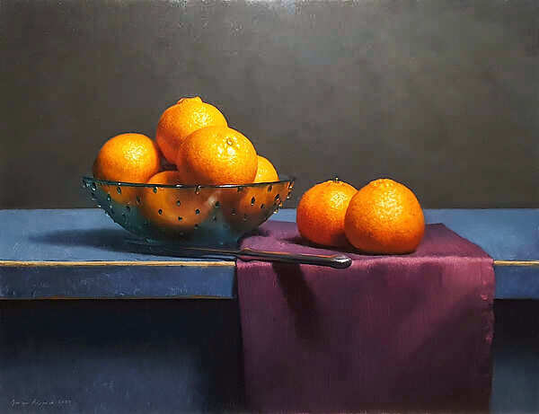 Painting: Stilleven met mandarijnen