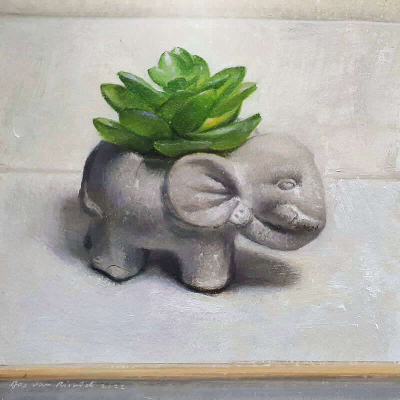 Painting: Stilleven met olifant