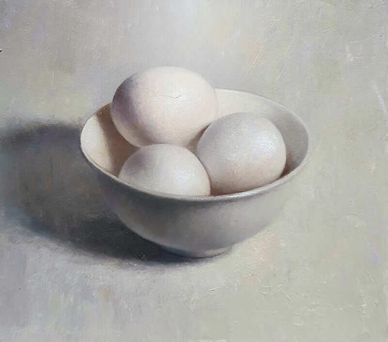 Painting: Stilleven met eieren