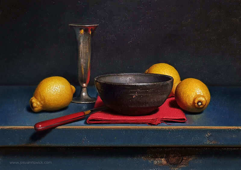 Painting: Stilleven met citroenen