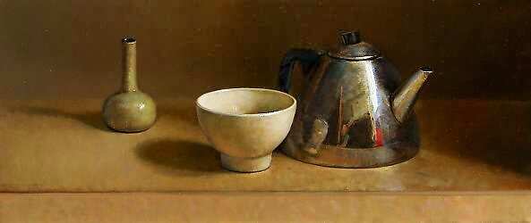Painting: Stilleven met theepot