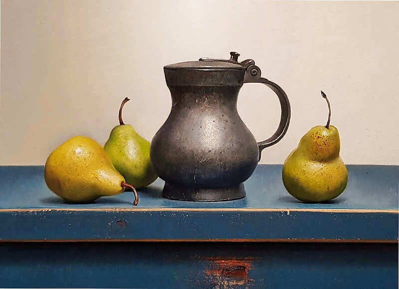 Painting: Stilleven met tinnen kan